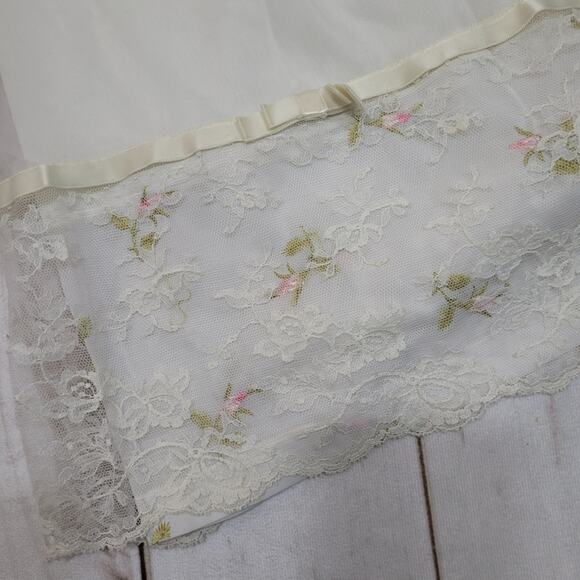 Vintage Shadowline rosette slip skirt floral lace lingerie - Picture 3 of 10